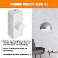 LED Dimmer Kapcsoló: Fehér, Zajtalan, 3-100W, 220-240V, Zsinóros, Halogén és LED Lámpákhoz 4