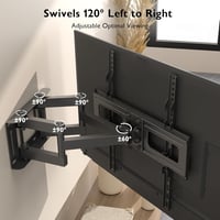 Suport TV de perete BONTEC cu mișcare completă, înclinabil, pivotant și rotativ pentru televizoare LED/LCD plate și curbate de 32-60 inchi, până la 45 kg, VESA 400x400 3
