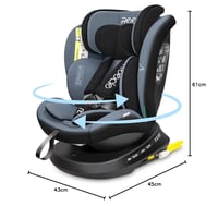 Reecle 360° Forgatható i-Size Gyerekülés ISOFIX Rögzítéssel 40-150 cm (0-36 kg), Születéstől 12 Éves Korig, ECE R129 Tanúsítvánnyal 9