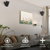 Sound bass ERA100 Fekete Fali Tartó Szett (2 db) - Dönthető és Forgatható Konzol Sonos ERA 100 Hangszóróhoz, Egyszerű Felszerelés 3
