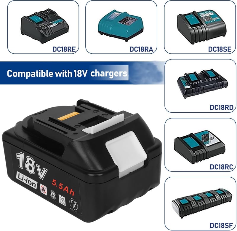 AKKOPOWER 18V 5.5Ah Akkumulátor LED Kijelzővel - Makita Kompatibilis 2db