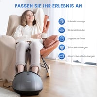Breo elektromos lábmasszírozó gép melegítéssel, shiatsu és légkompresszió, 46-os méretig 2