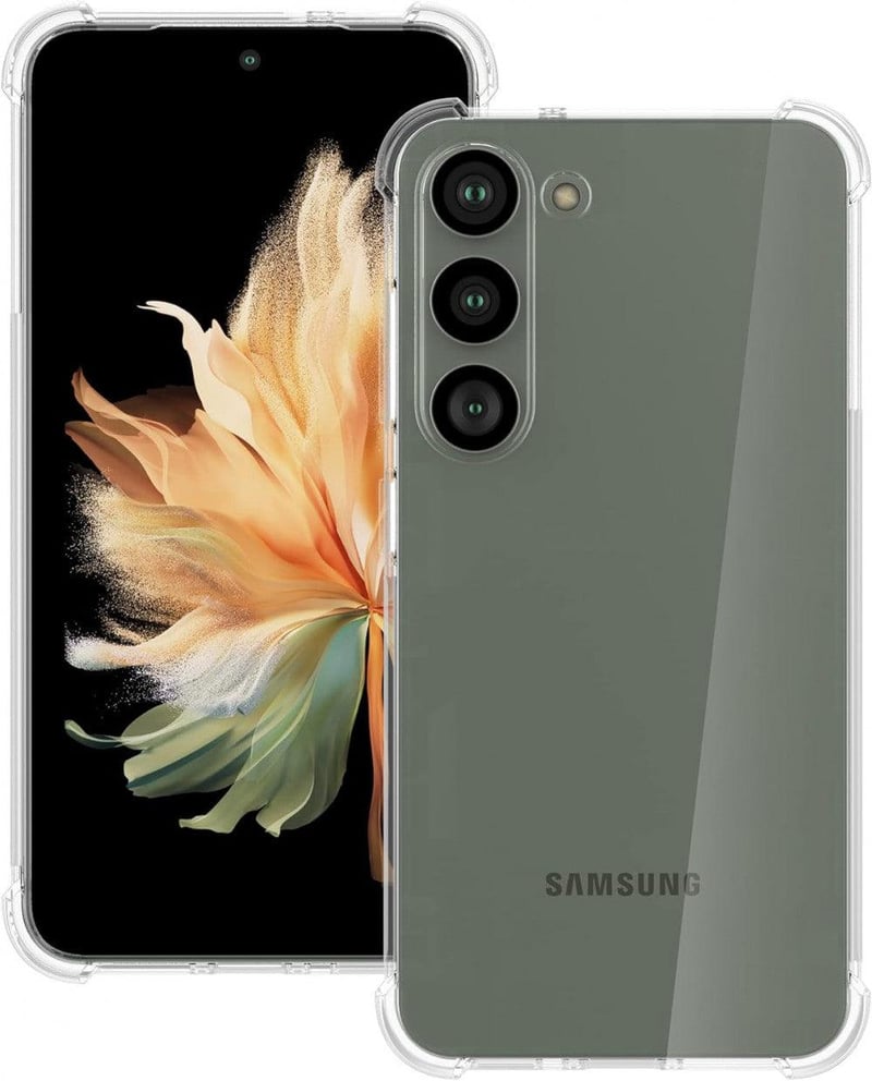 Samsung Galaxy S23 Plus ütésálló átlátszó tok erősített sarkokkal