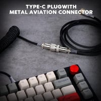 EPOMAKER 1,8m-es Spirál USB-C Gamer Billentyűzet Kábel, Leválasztható Csatlakozóval, Fekete 2