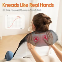 Brelley Nyakmasszírozó Készülék Melegítő Funkcióval - 3D Masszázs Izomfájdalom Enyhítésére, 3 Intenzitási Szint, Otthoni és Utazási Használa 2