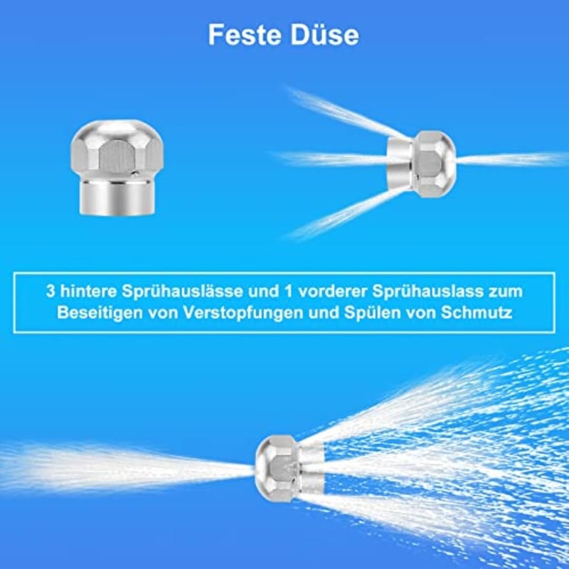 Kärcher K2-K7 kompatibilis 20 méteres csőtisztító készlet, forgó fúvókával