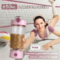 flintronic Elektromos Protein Shaker 650ml - USB-C Tölthető Automata Keverőpalack, BPA-mentes Tritan Anyag, Hordozható Turmixpohár Sportolás 4