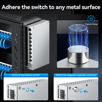 SODOLA 8-Port 2.5Gb Webes Menedzselt Switch 10G SFP+ Porttal - Alumínium Hűtéssel és Mágneses Talpakkal - LACP/QoS/VLAN Hálózati Eszköz Otth 8