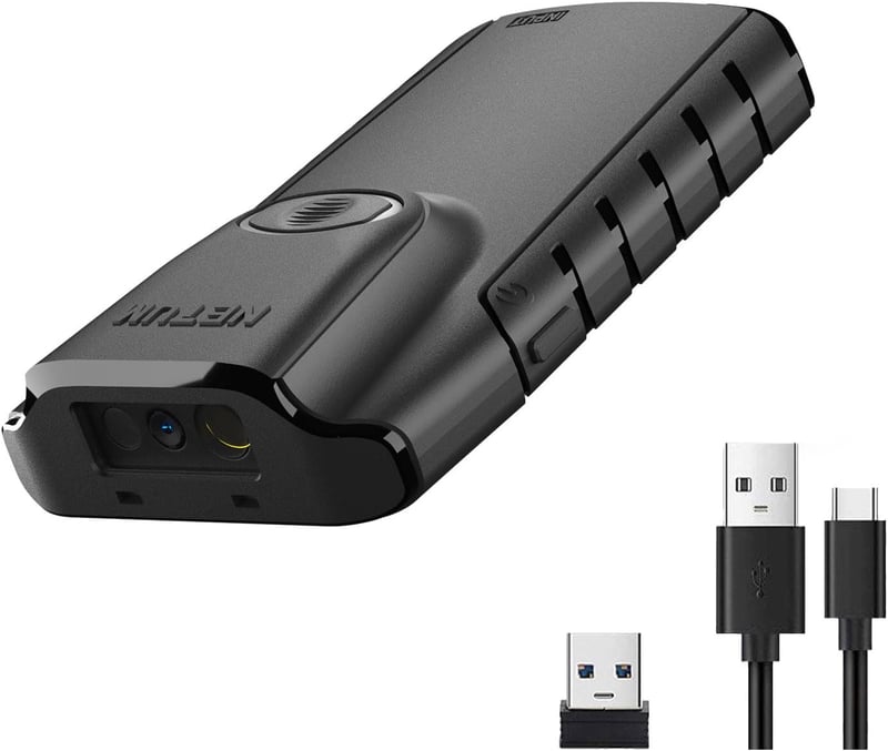 Netum 3in1 Bluetooth vonalkódolvasó - Vezeték nélküli QR és 2D szkenner iOS/Android/Windows eszközökhöz