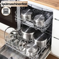 Daniks Bonn rozsdamentes acél főzőedény 3,4L űrtartalommal, indukciós tűzhelyre, mérőskálával, üvegfedővel, 20 cm, ezüst 6