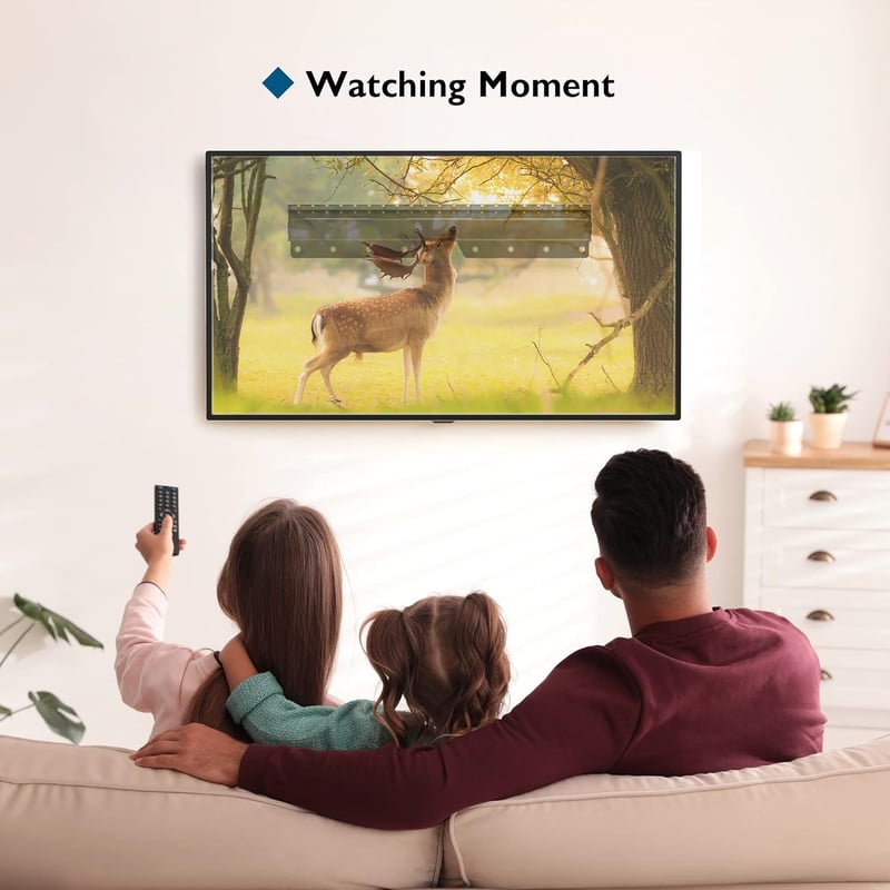 BONTEC TV Fali Tartó Fúrás Nélkül - 26-55" LED/LCD/OLED Képernyőkhöz, 50kg Teherbírás, VESA 400x400mm, Dönthető, Vékony Kivitel, Egyszerű Fe