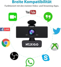 NexiGo N60 1080P HD webkamera mikrofonnal, 110° látószöggel, Zoom/Skype kompatibilis 8