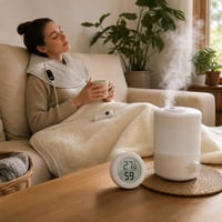 Téli párásítóvarázs: hő- és páramérő + 2,5 l párásító + ágymelegítő + USB melegítőpárna 1