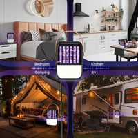 Bubbacare 2 az 1-ben Napelemes Szúnyogirtó Lámpa 1200 mAh USB Tölthető Rovarcsapda LED Világítással Kertbe, Beltérre és Kültérre 7