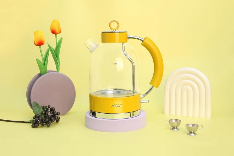 ASCOT Retro Üveg Vízforraló 1,5L - Csendes, Gyors, Automatikus Kikapcsolással