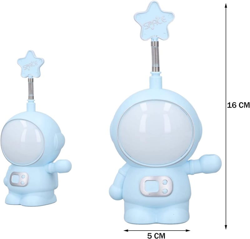 Űrhajós Éjjeli Lámpa -Rózsaszín  - Szabályozható Fényerejű Asztali Világítás, Űrhajós Figura Dekoráció, USB Tölthető, Gyerekszobába