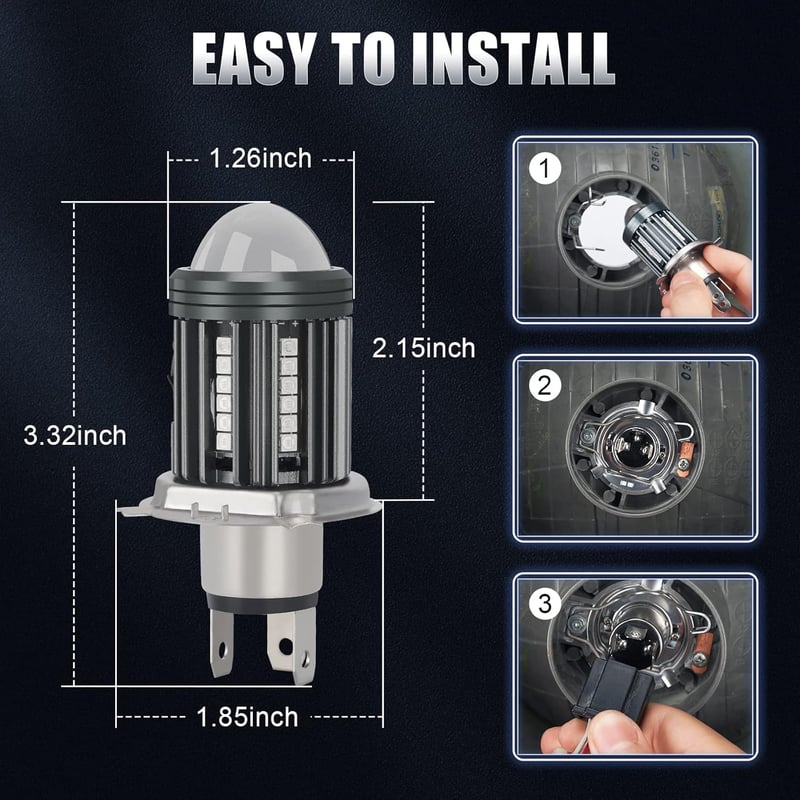 SUPAREE H4 LED motorkerékpár fényszóró, 3300LM, 6000K fehér-kék, HS1 kompatibilis