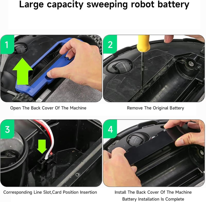 Mspalocell 6200 mAh 14.8V Pótakkumulátor Xiaomi Mop, Mop 2s, Mop Pro Robotporszívóhoz - Lítium-ion Csere Akku STYTJ02YM