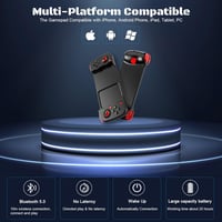 MFi Bluetooth Játékvezérlő iPhone és Android Készülékekhez - Megadream Vezeték Nélküli Gamepad (Fekete) 2