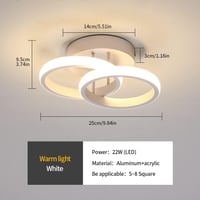 Goeco Modern Kerek LED Mennyezeti Lámpa, 22W, 3000K Meleg Fehér Fény, 2000lm, Szilikonborítás, Nappali, Háló, Konyha Világítás, Fehér 3
