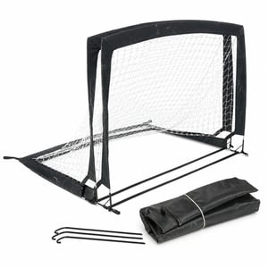 Skladacia futbalová bránka Amazon Basics, sada 2 ks, 121 x 91 cm, prenosná tréningová bránka so sieťou — opotrebovaný, poškriabaný povrch (stav: pozri 2. obrázok)