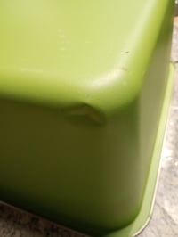 Tăviță pentru litieră din oțel inoxidabil ICOYEA XXL, verde, 60x40x20 cm, strat antiaderent — lovituri la colțuri (stare: vezi a 2-a fotografie) 5
