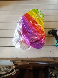 Nafukovacie plávajúce koleso COSORO Jednorožec 200x100x90 cm, biele s dúhovým vzorom, s úchytmi, pre dospelých a deti, k bazénu a na pláž 2