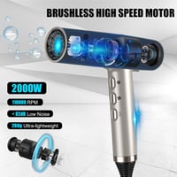 slopehill Hajszárító Kefe Nélküli Motorral - 2000W, LED Kijelző, Ionos Technológia, 268g Szuperkönnyű, 3 Hőfokozat, Automata Tisztítás, Pezs 2
