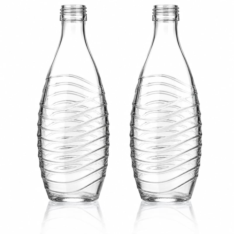 Sklenená karafa SodaStream Crystal 0,7 l, 2 ks, priehľadná, bez uzáveru, ku výrobníku sódy, unikátny kus, stav ako nový (stav: pozri 2. obrázok)