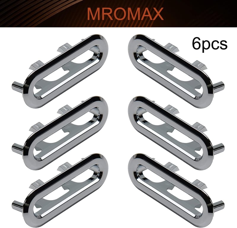MroMax Mosdó és Mosogató Túlfolyó Fedél Szett - Ovális Ezüst Gyűrű Sapkák Fürdőszobába és Konyhába - 6 db-os Készlet
