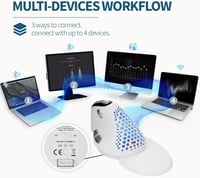 DeLUX Seeker Fehér Ergonomikus Egér OLED Kijelzővel, 7200 DPI, 4 Eszközhöz 3