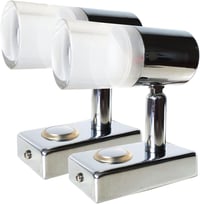 Króm 12V USB LED olvasólámpa, szabályozható, fehér/kék, jachthoz, lakókocsihoz 1