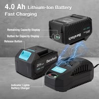 DURATECH 20V Akkumulátoros Orrfűrész 4.0Ah Akkuval, 4 Fűrészlappal - 3000 RPM, 22mm Vágáshossz, Fa/Fém/PVC/Ág Vágáshoz, LED Világítással 5