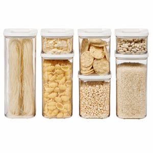 Mepal Set posuda za čuvanje namirnica, 6 komada – Hermetički zatvorene, složive posude, 1x2000ml, 2x1500ml, 2x425ml, bijela, organizator za kuhinju (1 kom)