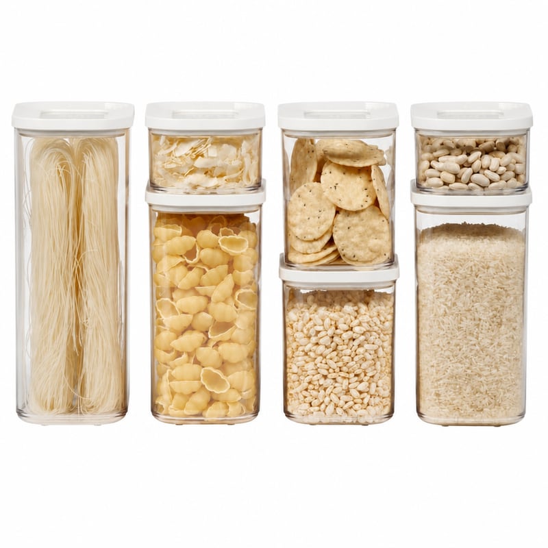 Sada dóz na potraviny Mepal 6 ks – Vzduchotesné, stohovateľné nádoby, 1x2000ml, 2x1500ml, 2x425ml, biele, organizér do kuchyne (1 ks)