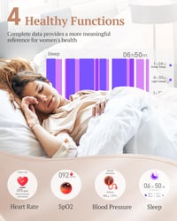XINGHESF Női Okosóra Telefonos Funkcióval - Rozéarany Fitnesz Tracker, Pulzusmérő, SpO2 4