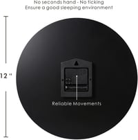 Plumeet 30cm Fekete Fa Falióra - Csendes, Keret Nélküli, Modern Minimál Dizájn 7