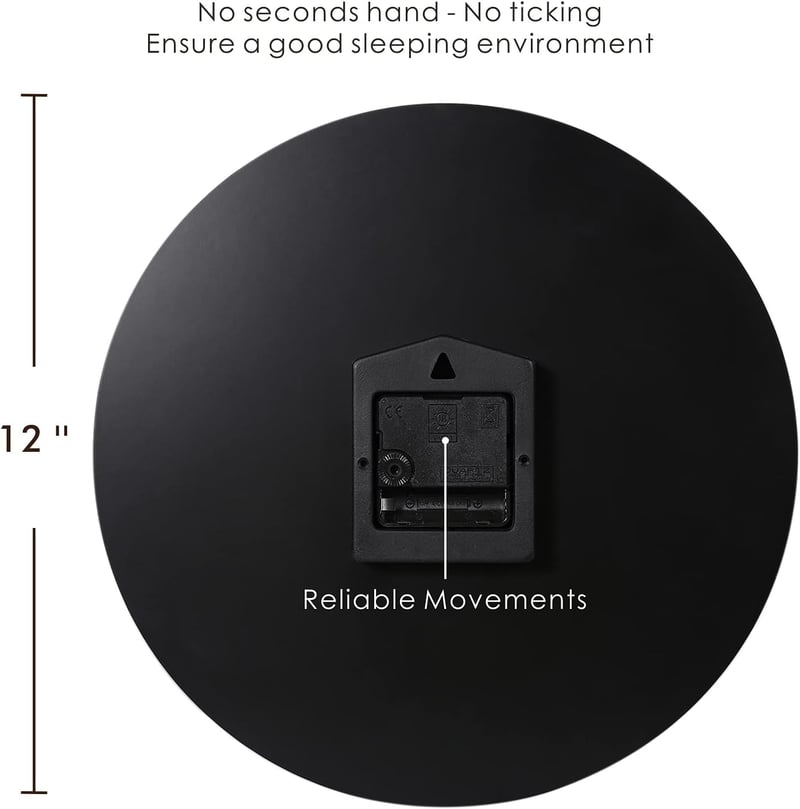 Plumeet 30cm Fekete Fa Falióra - Csendes, Keret Nélküli, Modern Minimál Dizájn