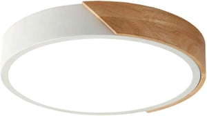 Plafonieră LED tricoloră rotundă minifair, 60 cm, Albă, cu telecomandă pentru reglarea intensității luminoase, 3200 lumeni, 24W, Design modern