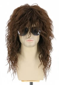 Topcosplay Barna Mullet Paróka - Hőálló 70-80-as Évek Retró Stílusú Jelmezparóka Farsangra, Halloweenre, Férfiaknak és Nőknek 1