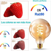 EXTRASTAR Edison LED Izzó 2db, G125 6W E27 Meleg Fényű Rétro Gömb 4