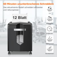Bonsaii C266-B P4 Mikrovágású Iratmegsemmisítő, 12 Lapos Kapacitás, 60 Perces Működés, 16L Tartály, 4 Görgős Rendszer, Otthoni és Irodai Has 9