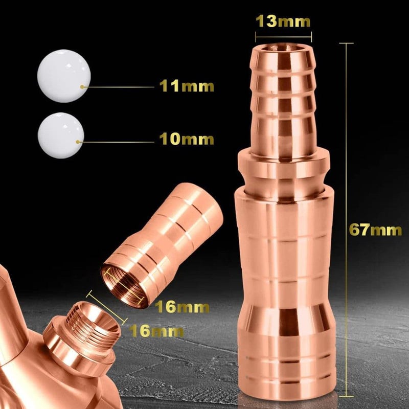 Rozéarany Shisha Tömlő Adapter Szett - Rozsdamentes Acél, 2 db