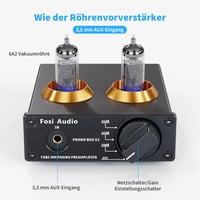 Fosi Audio BOX X2 MM lemezjátszó előerősítő, cserélhető csővel és erősítésszabályzóval 2