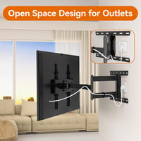 FORGING MOUNT TV Fali Tartó 32-65" Képernyőkhöz, 90° Elforgatható, 910mm Extra Hosszú Kar, 45kg Teherbírás, VESA 400x400mm, Dönthető Konzol 5