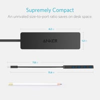 MacBook USB hub: 4 portos, ultra vékony USB 3.0 elosztó Apple és Surface eszközökhöz 6