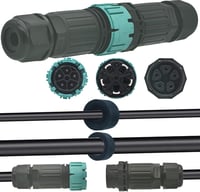 CTRICALVER IP68 Vízálló Kábel Csatlakozó, 5-Tűs Dugó/Aljzat, 9-14 mm Átmérőjű Kábelekhez, Kültéri Világításhoz, LED Lámpákhoz 1