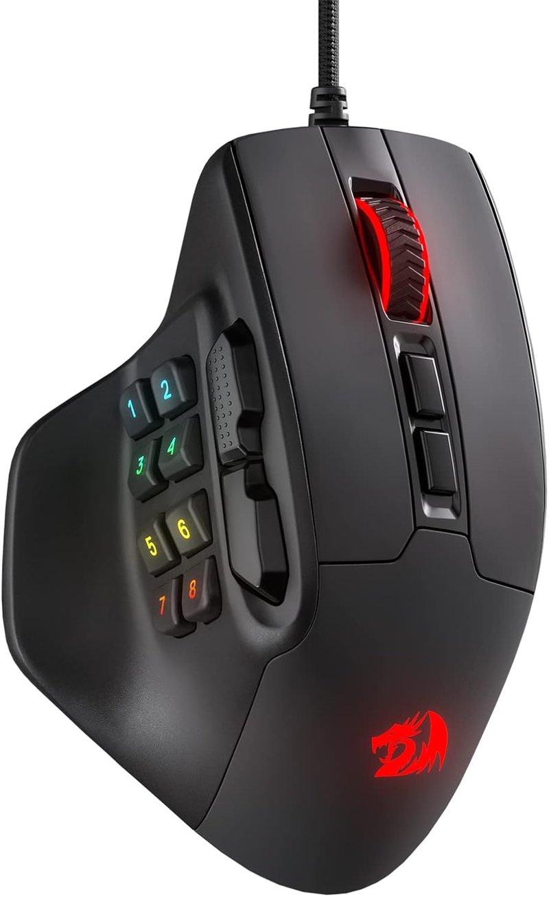 Redragon M811 Aatrox MMO gamer egér, 15 programozható gombbal, RGB háttérvilágítással