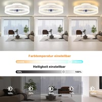 Revneey Mennyezeti Ventilátor Lámpával - 72W Szabályozható LED, Távirányítóval és Applikációval, 6 Sebességű, Időzítővel, Hálószobába, Nappa 3