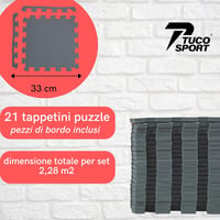 Tuco Sport 21 részes puzzle fitness szőnyeg - ütéscsillapító, csúszásmentes edzőszőnyeg edzőterembe, súlyzózáshoz 4